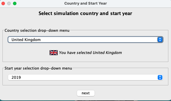 United Kingdom and 2019 selected in the country and start-year dialog
