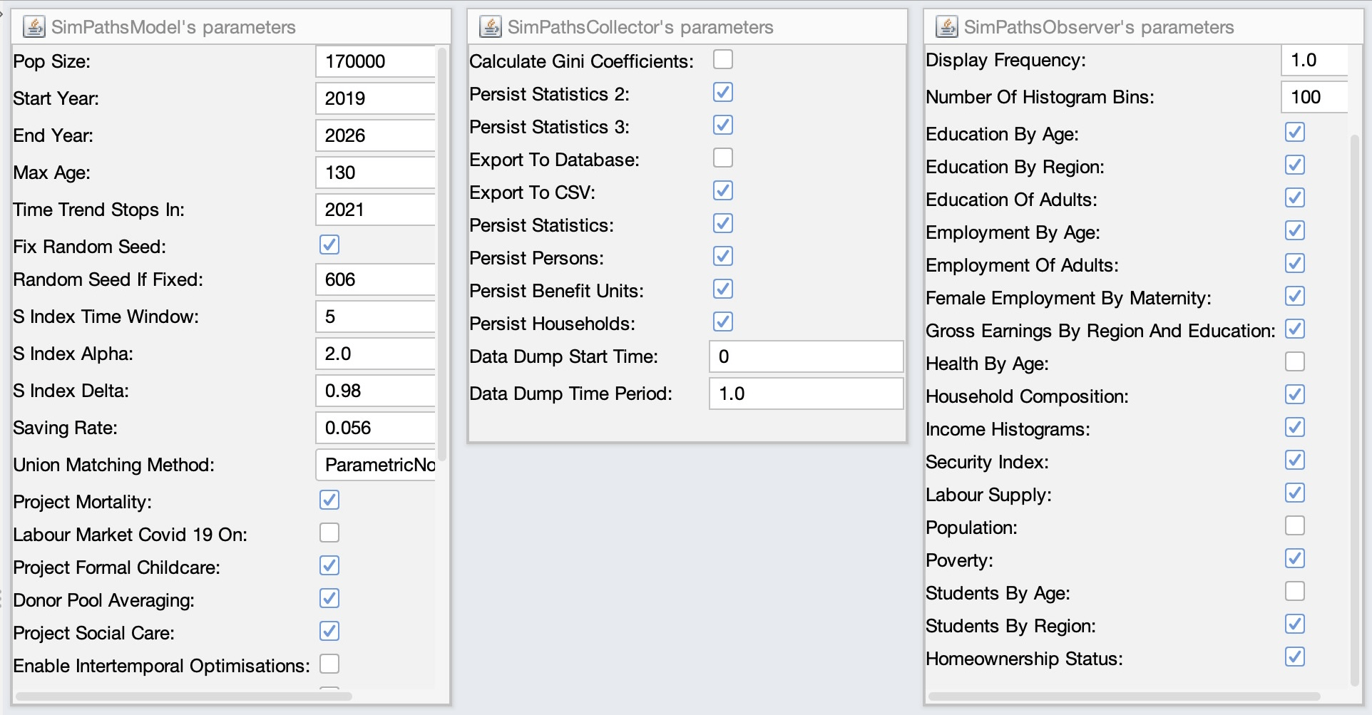 JAS-mine GUI Parameters